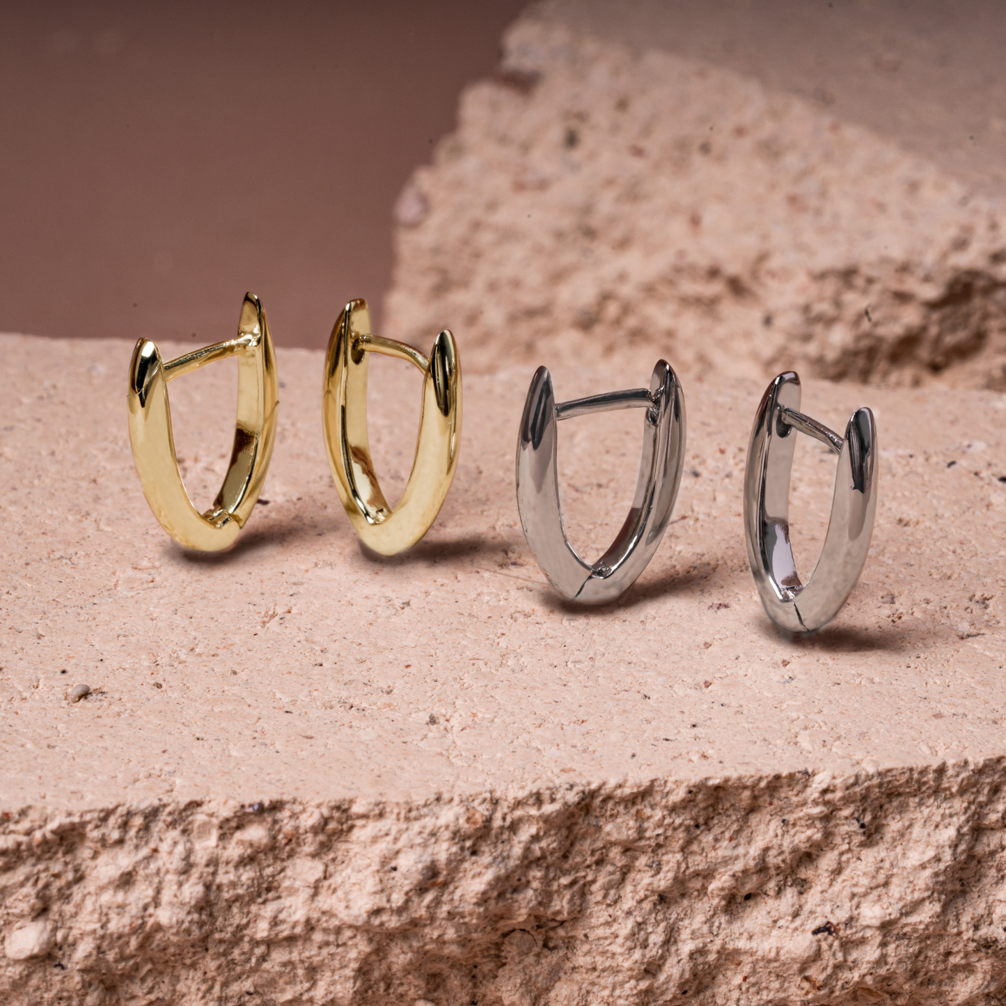 Oval hoop earrings stainless steel argent waterproof and comfortable high quality MIA JWL