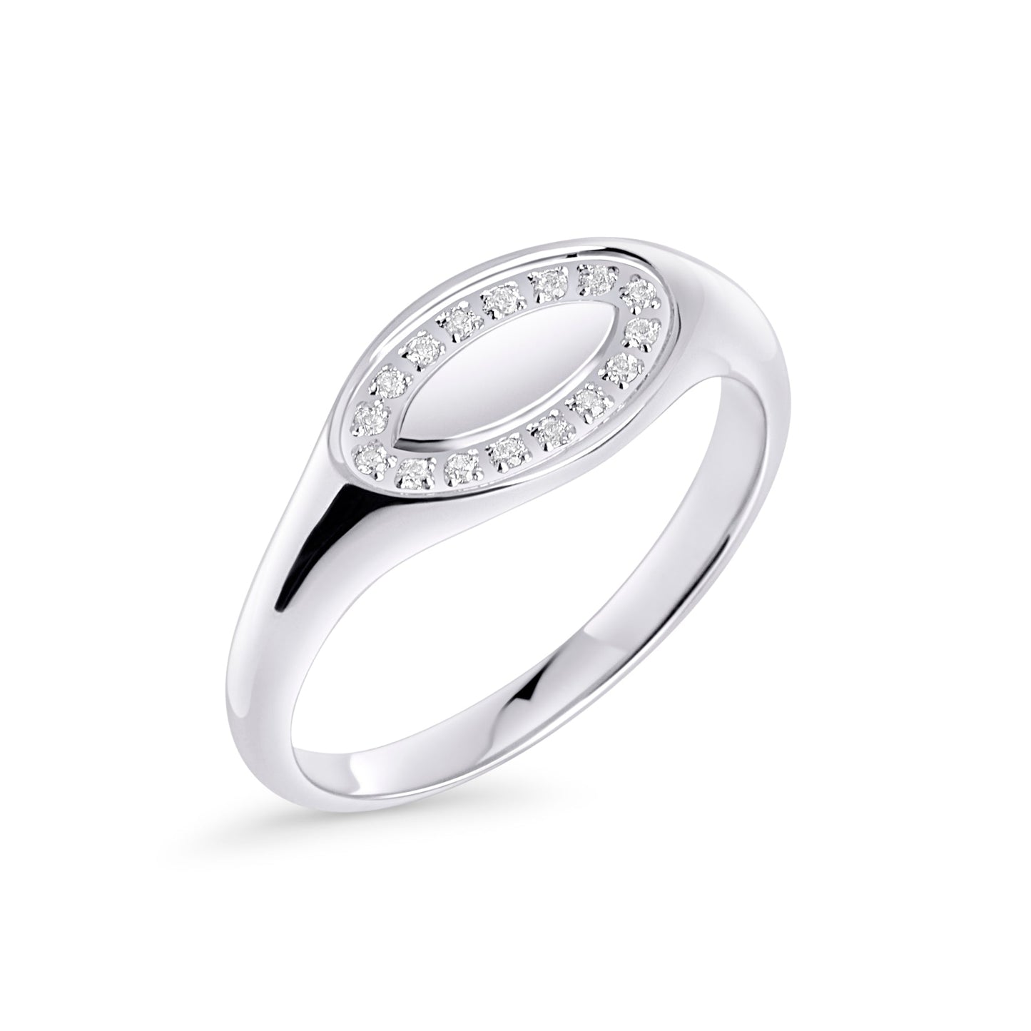 Oval signet ring with stones stainless steel bague ovale avec pierres acier inoxydable durable Mia Bijoux