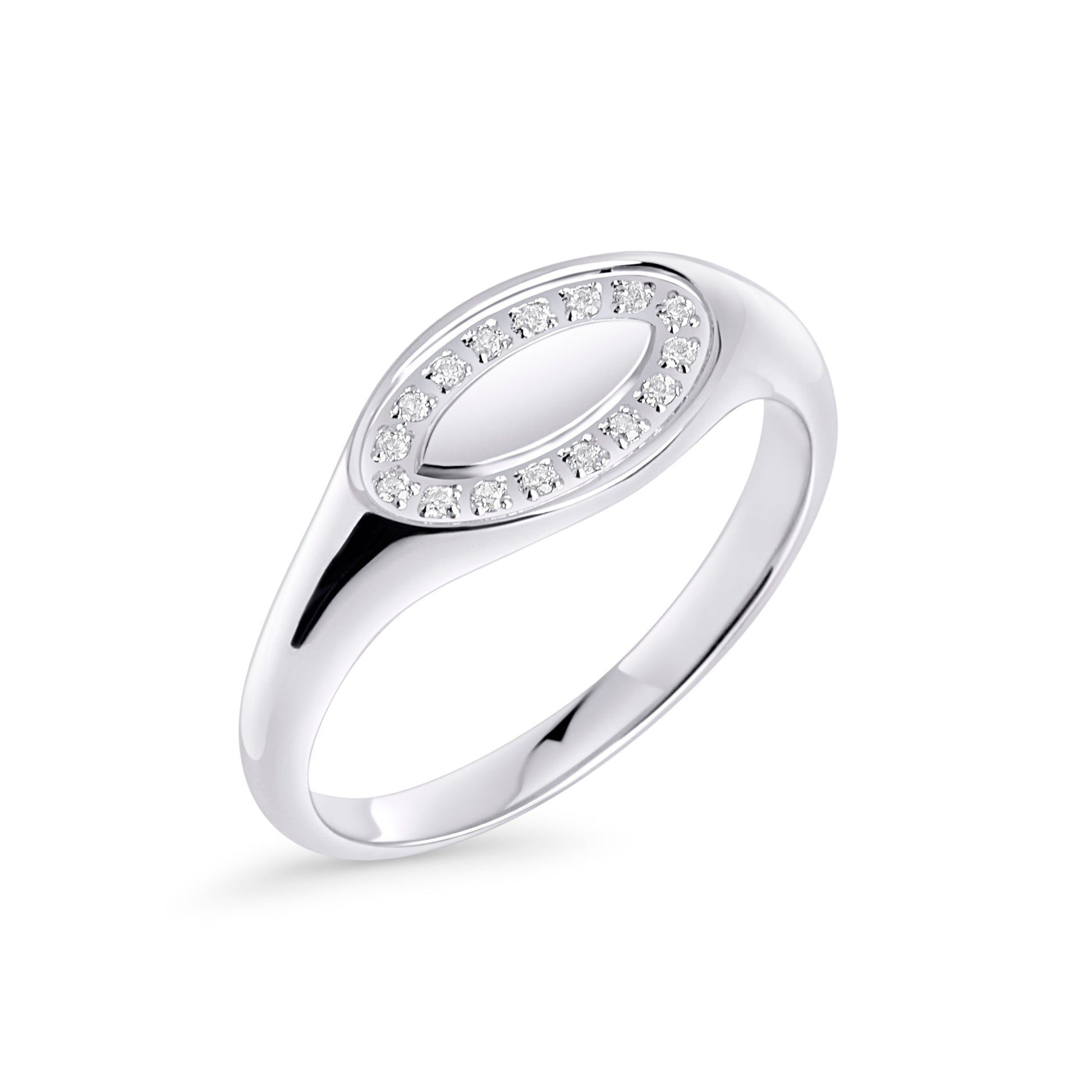 Oval signet ring with stones stainless steel bague ovale avec pierres acier inoxydable durable Mia Bijoux