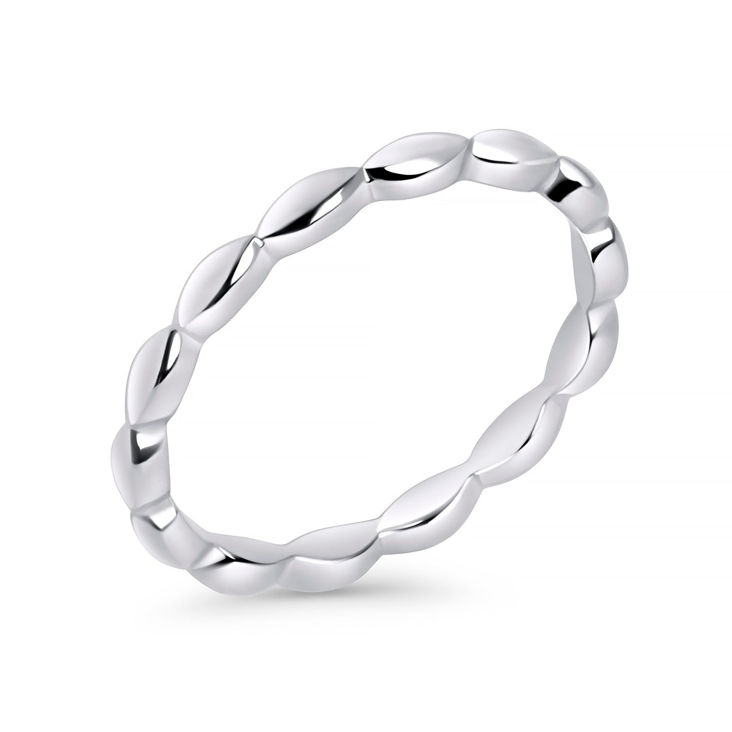 delicate oval beads stainless steel stacker comfortable waterproof ring MIAJWL Bague délicate billes ovales acier inoxydable confortable à l'épreuve de l'eau Mia Bijoux