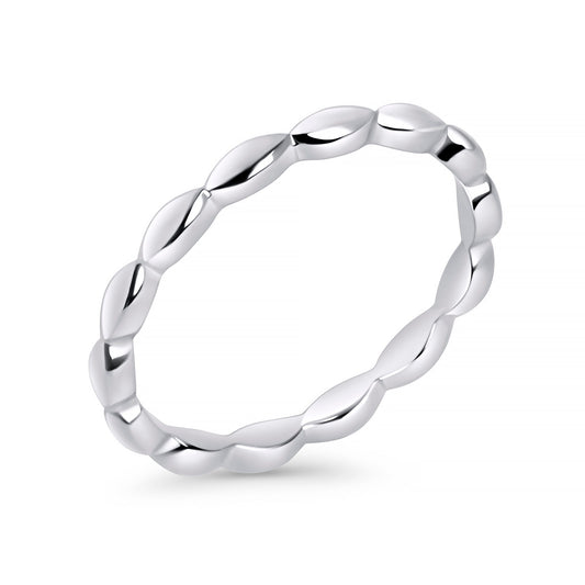 delicate oval beads stainless steel stacker comfortable waterproof ring MIAJWL Bague délicate billes ovales acier inoxydable confortable à l'épreuve de l'eau Mia Bijoux