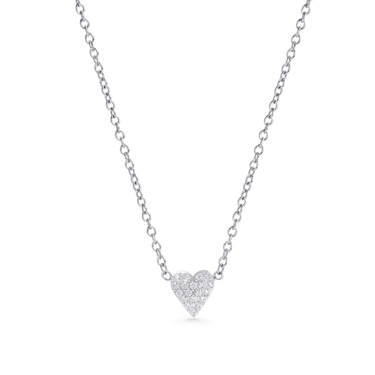 Collier pendentif coeur pavé zircon acier inoxydable durable Mia Bijoux