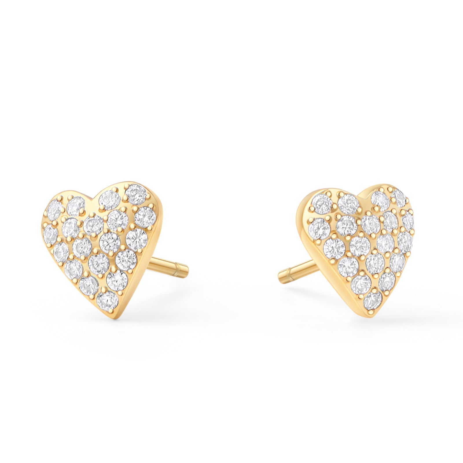 Boucles d'oreilles fixes acier inoxydable coeur pavé zircons pour peau oreilles sensibles Mia Bijoux