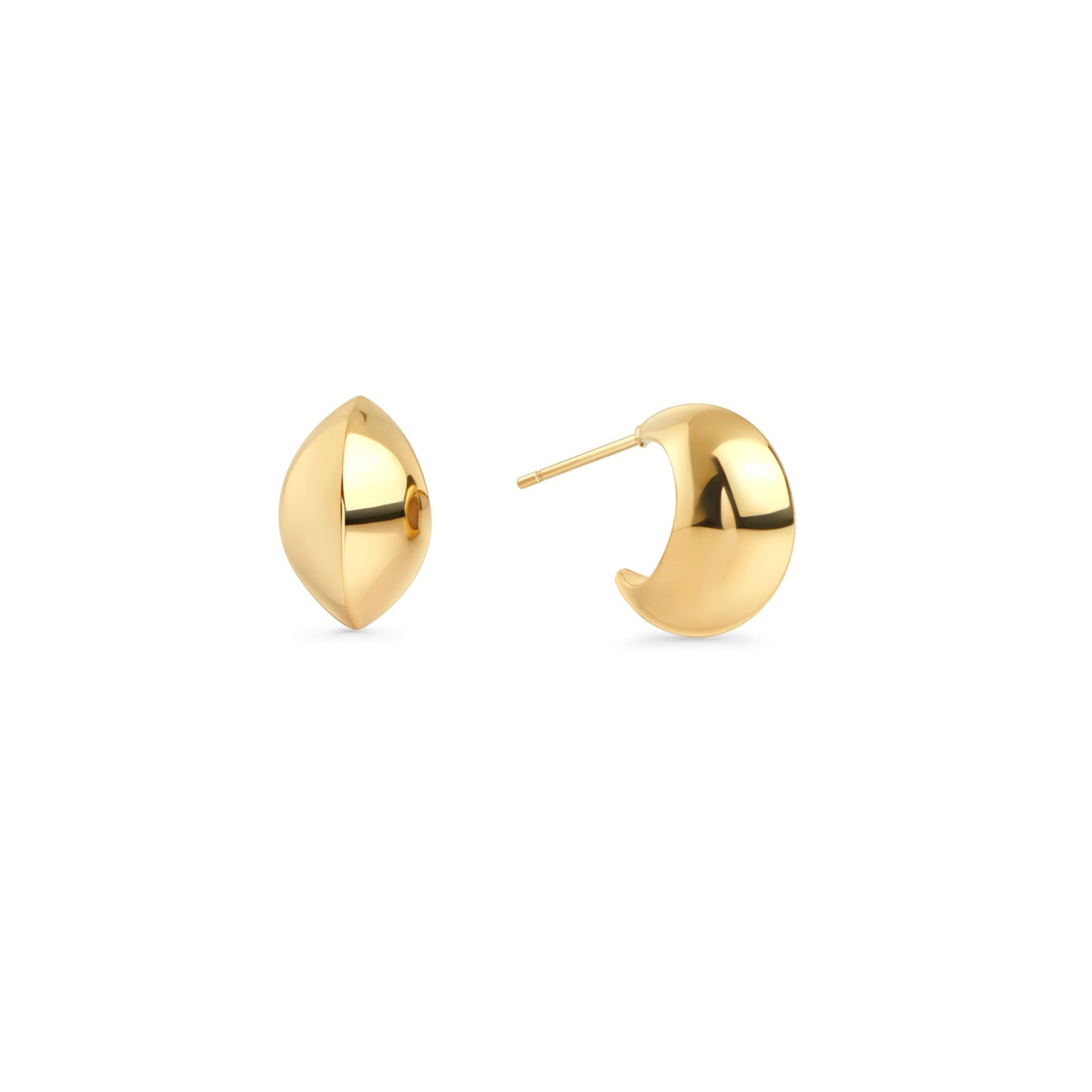 Hypoallergenic gold stainless steel chunky half moon earrings MIAJWL