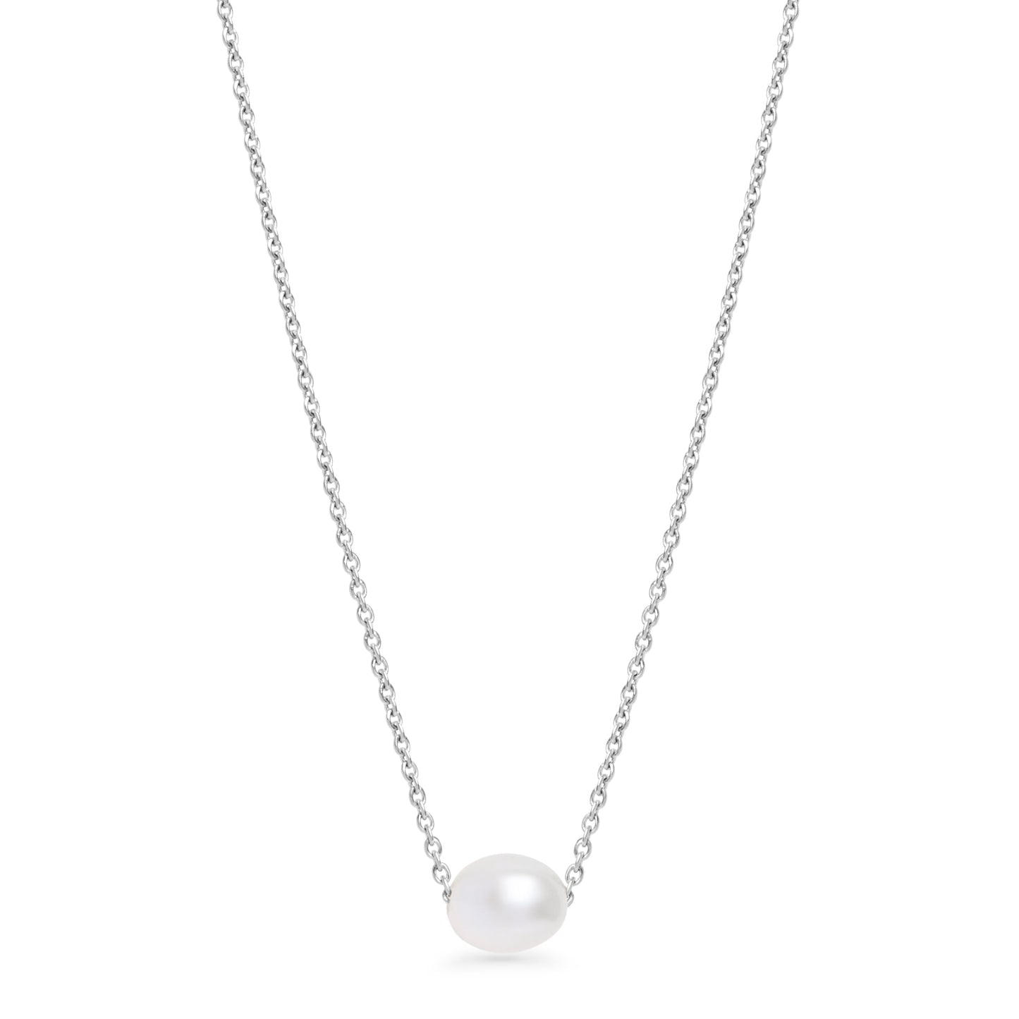 classic natural freshwater pearl stainless steel hypoallergenic pendant necklace MIAJWL collier perle naturelle d'eau douce acier inoxydable aucune réaction allergique Mia Bijoux