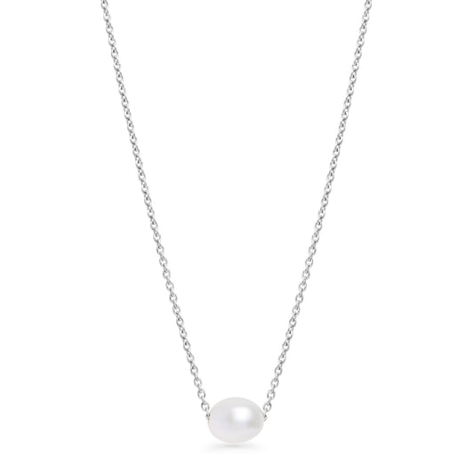 classic natural freshwater pearl stainless steel hypoallergenic pendant necklace MIAJWL collier perle naturelle d'eau douce acier inoxydable aucune réaction allergique Mia Bijoux
