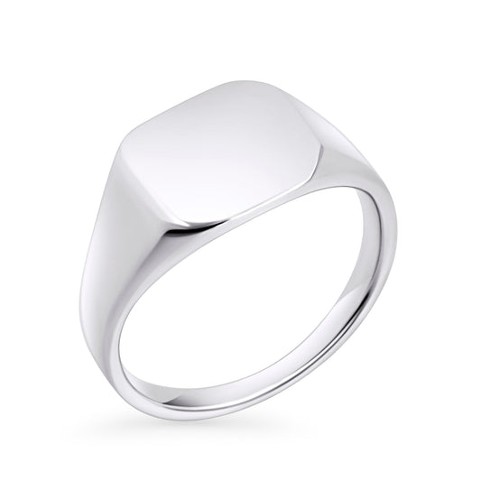 Allergy free rectangular round edges signet stainless steel comfortable ring MIAJWL Bague signet rectangle bords arrondis acier inoxydable confortable aucune allergie Mia Bijoux