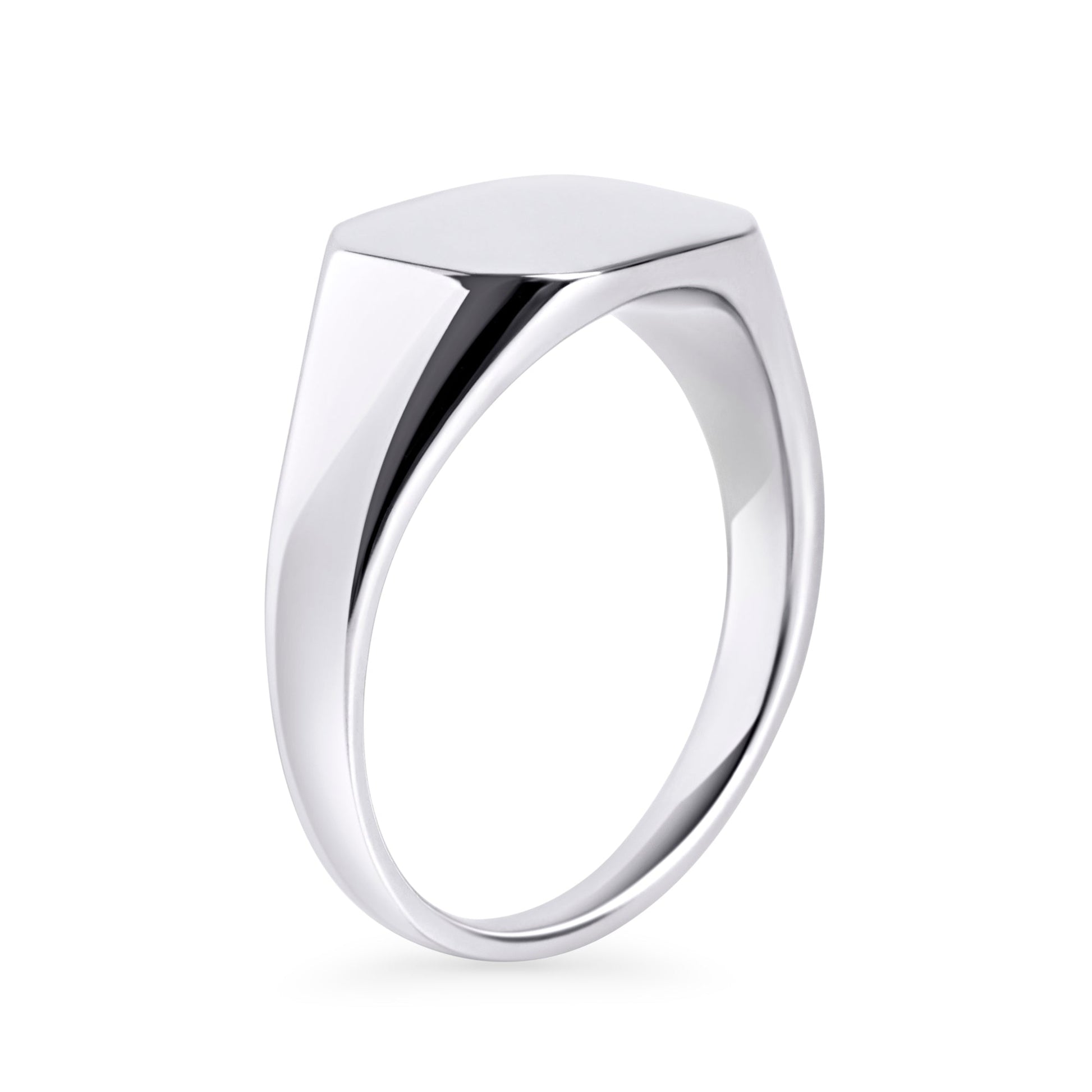 Signet rectangular round edges stainless steel waterproof ring MIAJWL Bague chevalière bords arrondis acier inox à l'épreuve de l'eau Mia Bijoux
