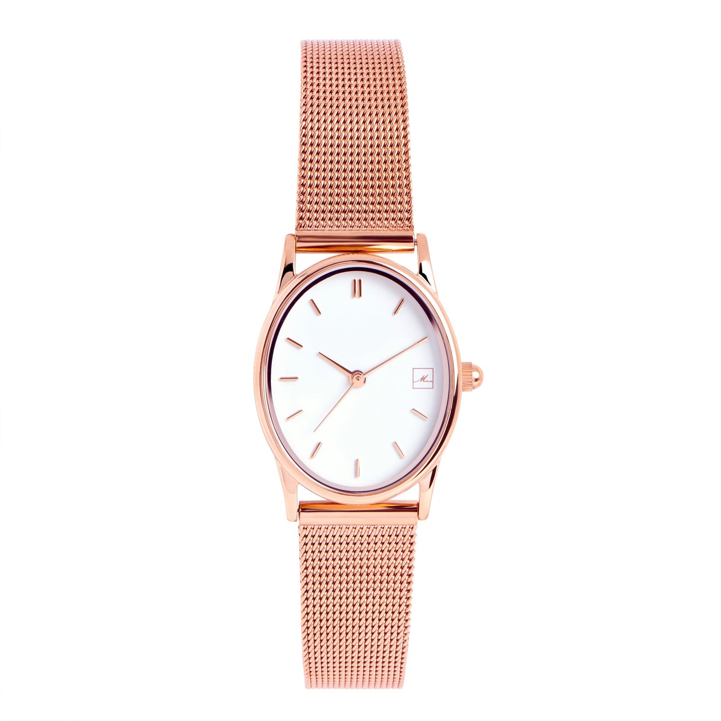 Rose gold oval dial vintage stainless steel watch montre petite cadran ovale acier inoxydable or rose MIA