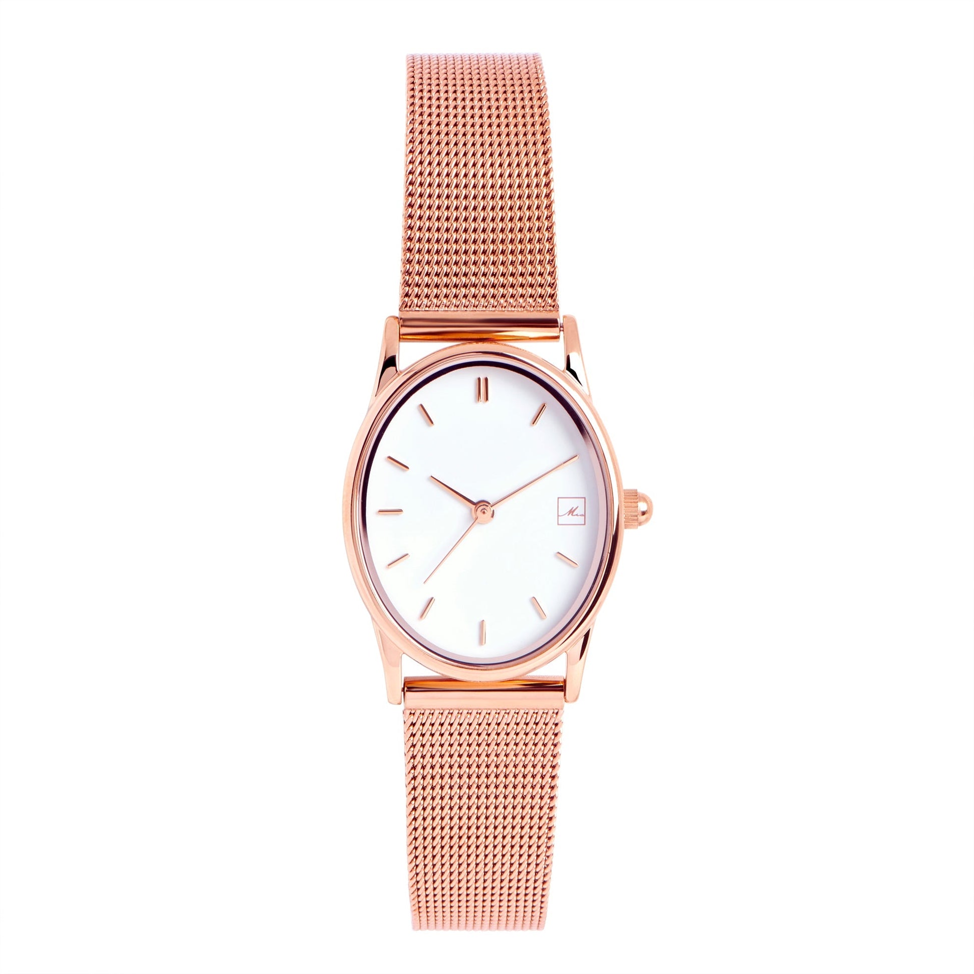 Rose gold oval dial vintage stainless steel watch montre petite cadran ovale acier inoxydable or rose MIA