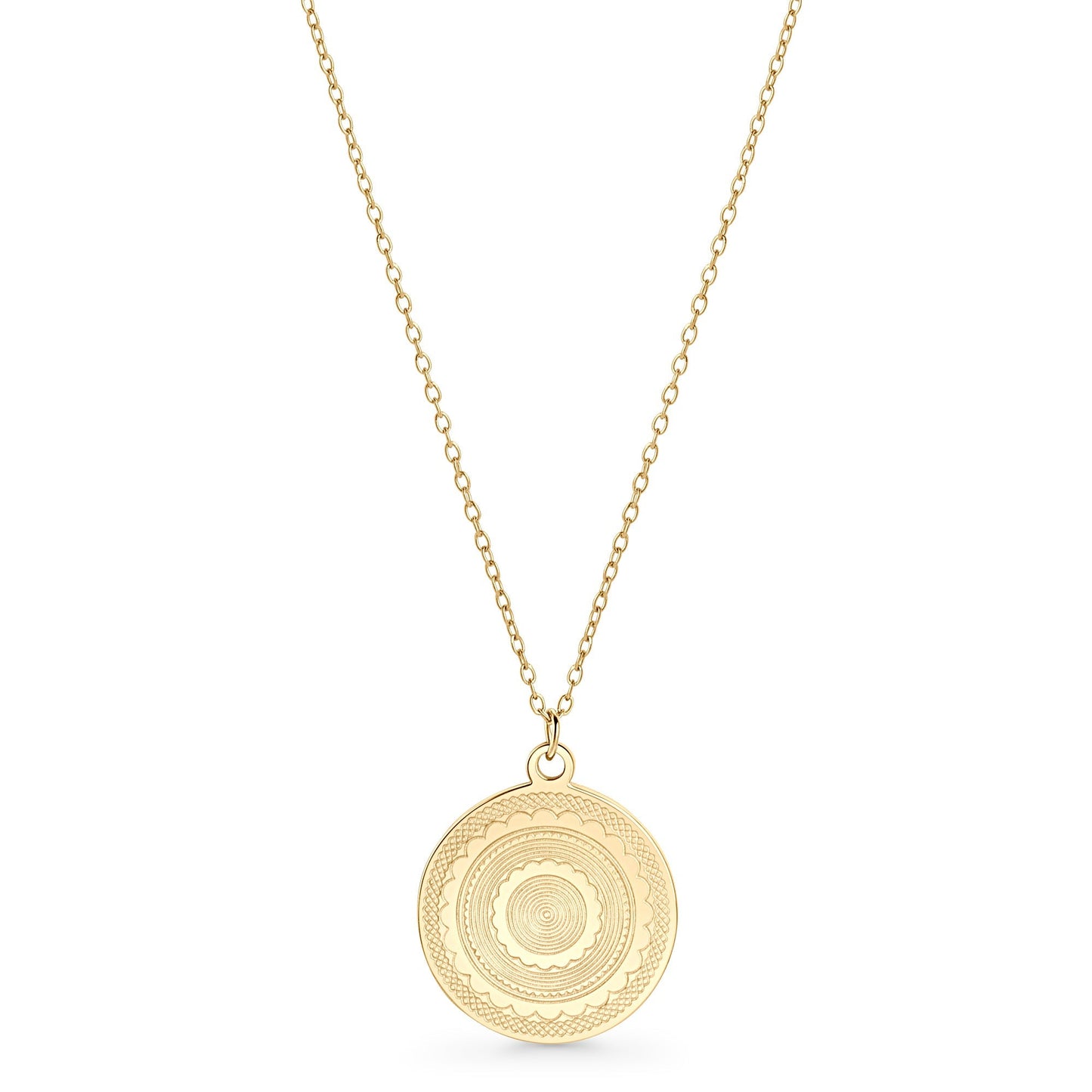 Long Boho Round Pendant Necklace Gold Stainless Steel Winter 2022 Collier Long Rond Motif Boho Hiver 2022 Acier Inoxydable MIA