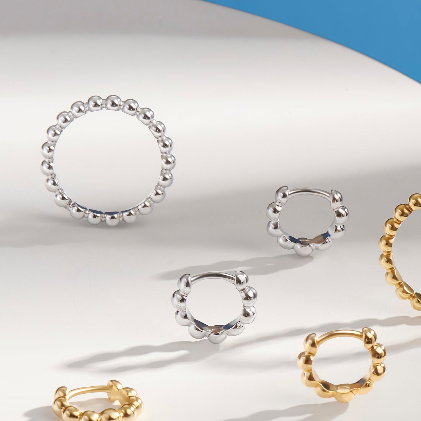 Small beads stainless steel ring bague petites billes acier inoxydable or gold argent silver MIAJWL