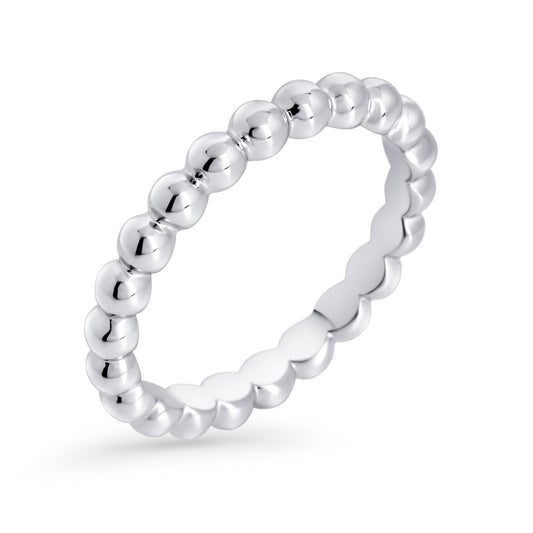 Stainless steel silver beads ring made to last and comfortable bague acier inoxydable durable argent billes confortable Mia Bijoux