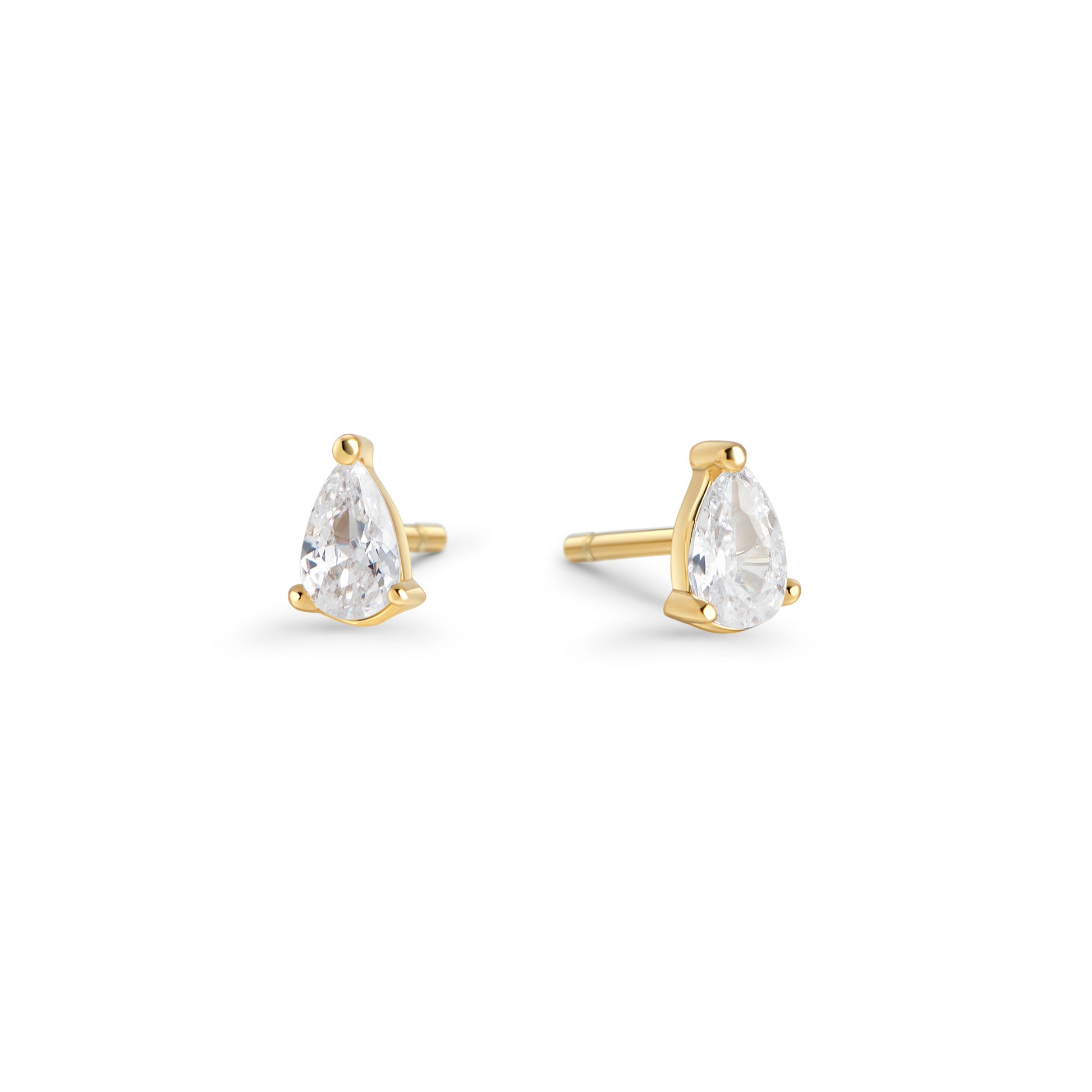 Boucles d'oreilles fixes pierres zircons gouttes acier inoxydable sécuritaire pour peau sensible Mia Bijoux