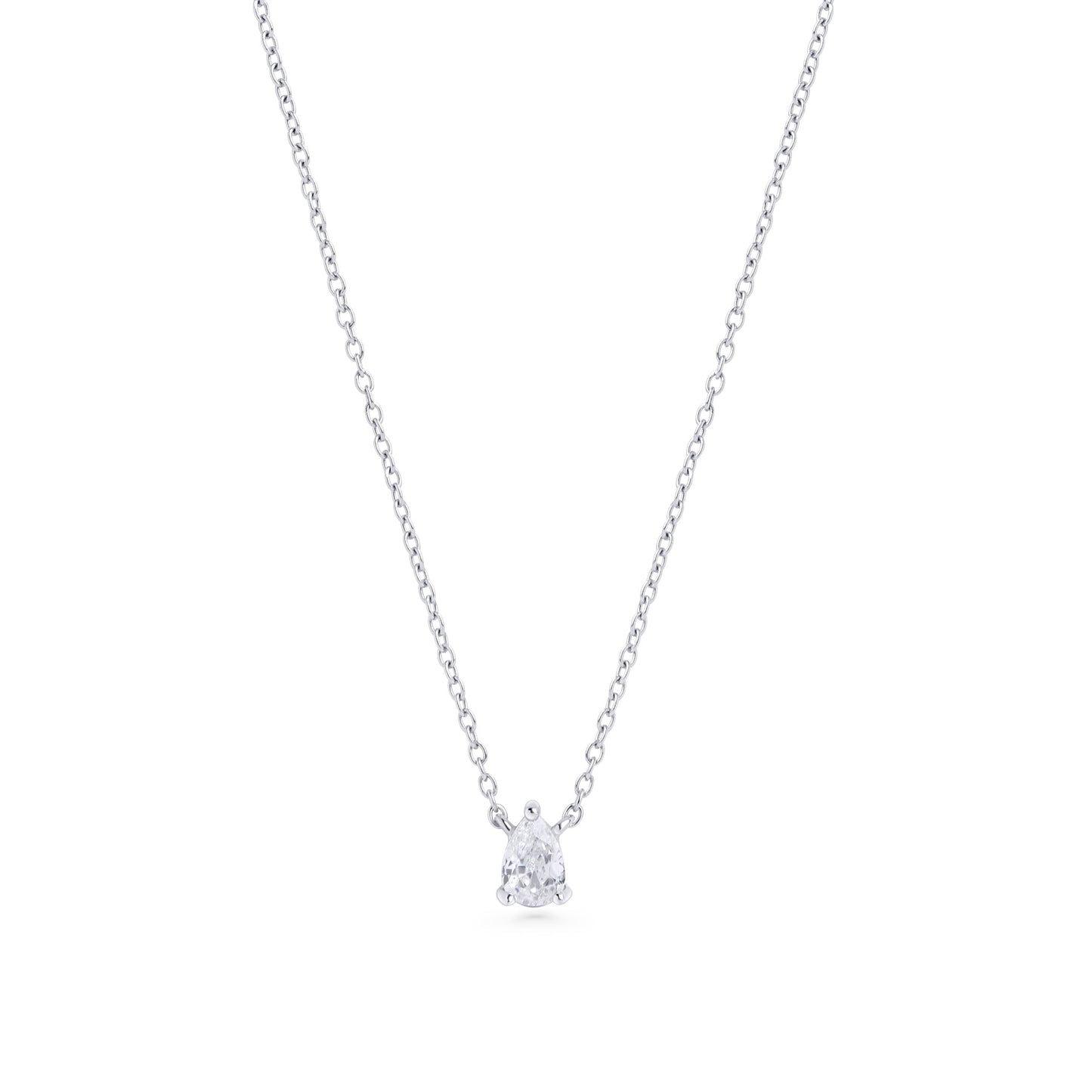 Collier pendentif pierre zircon goutte acier inoxydable aucun risque d'allergie Mia Bijoux