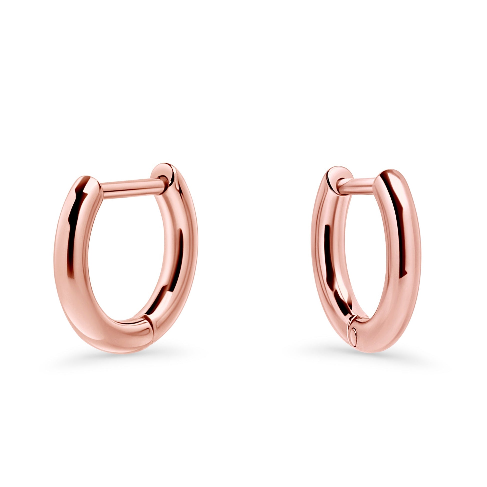 rosegold stainless steel small light hoop earrings MIAJWL Petites boucles d'oreilles anneaux légères acier inoxydable or rose Mia Bijoux