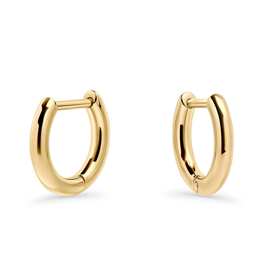 gold stainless steel modern made to last small hoop earrings MIAJWL Petites boucles d'oreilles anneaux modernes acier inoxydable or durable Mia Bijoux