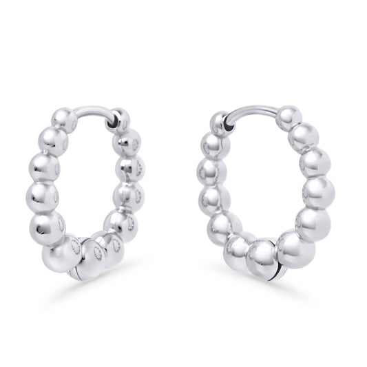 Beads waterproof stainless steel huggie earrings MIAJWL