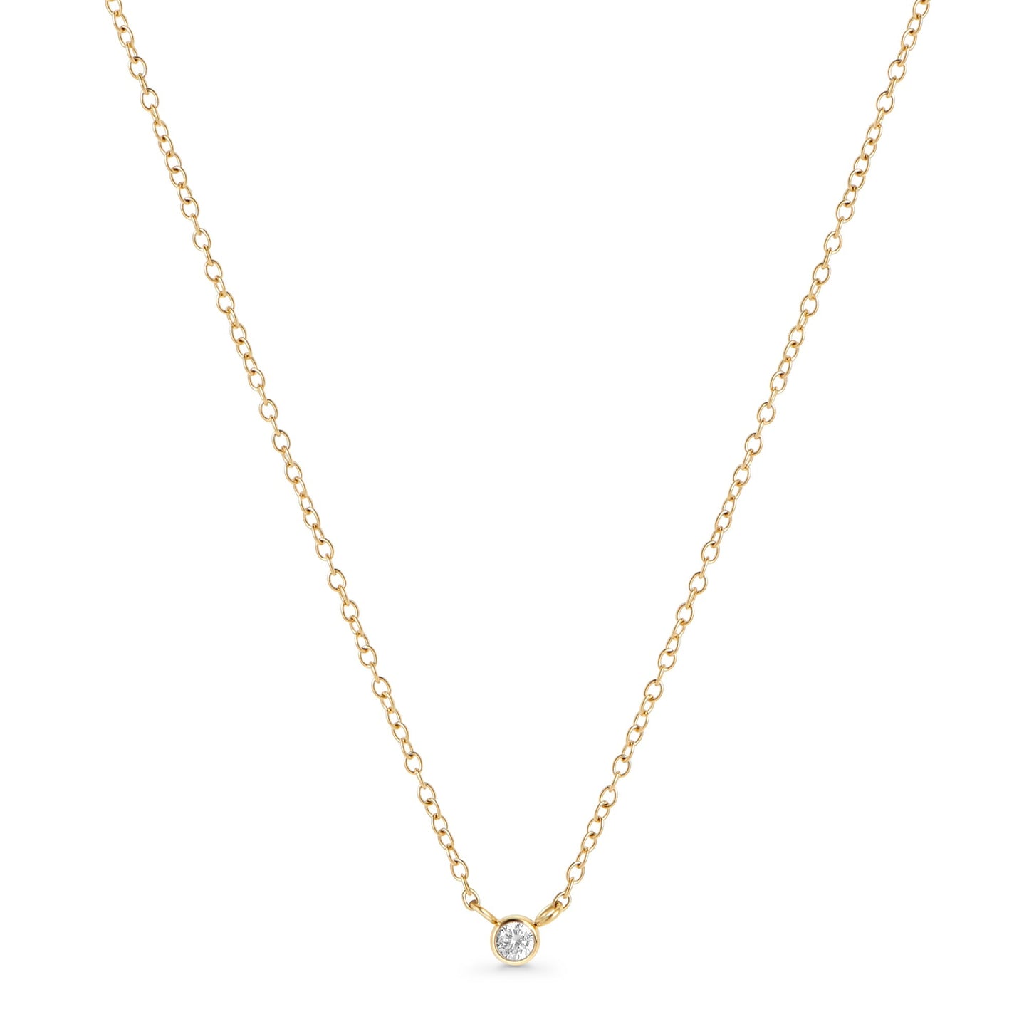 Solitaire stone gold stainless steel pendant necklace safe for skin MIAJWL Collier pendentif acier inoxydable or pierre solitaire Mia Bijoux