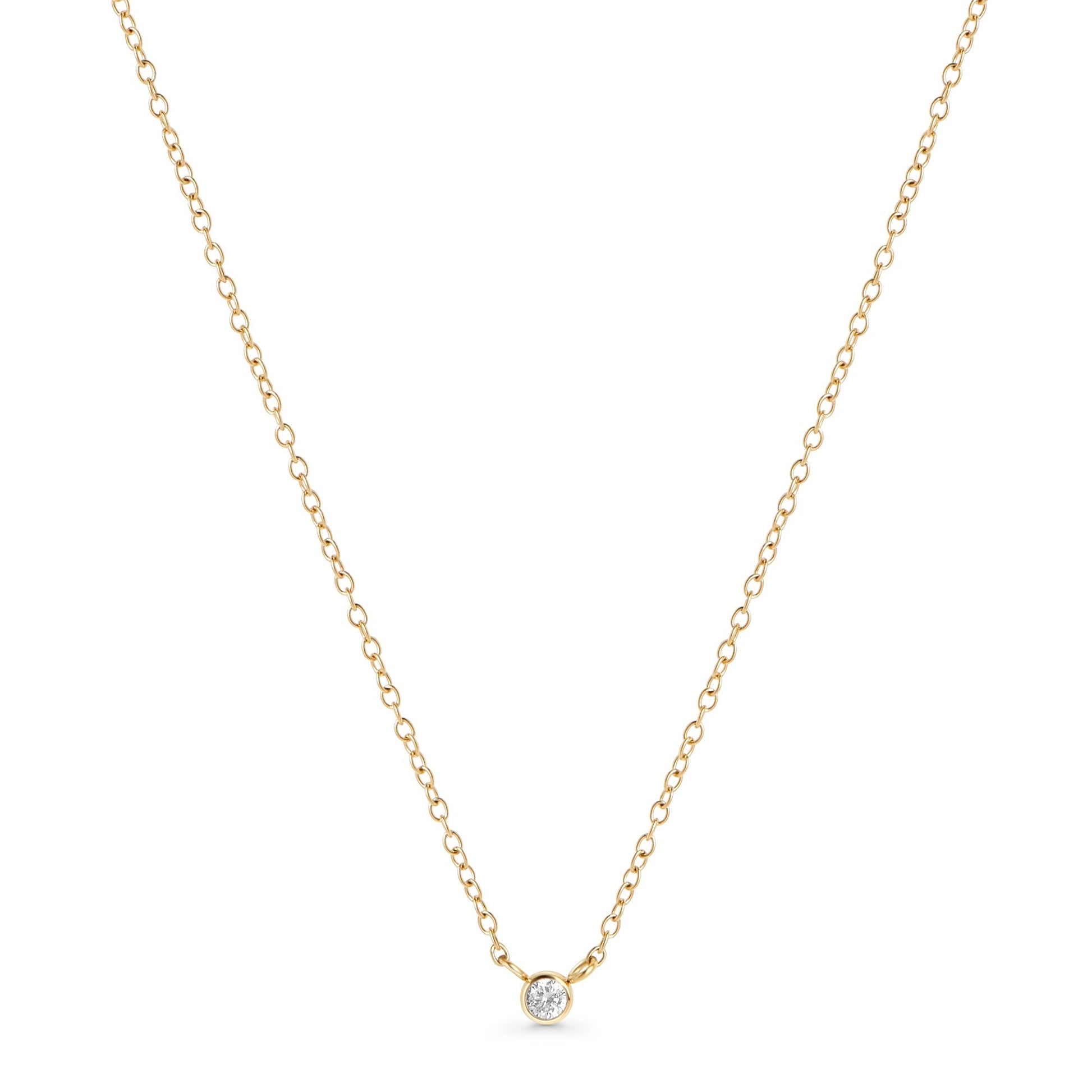 Solitaire stone gold stainless steel pendant necklace safe for skin MIAJWL Collier pendentif acier inoxydable or pierre solitaire Mia Bijoux