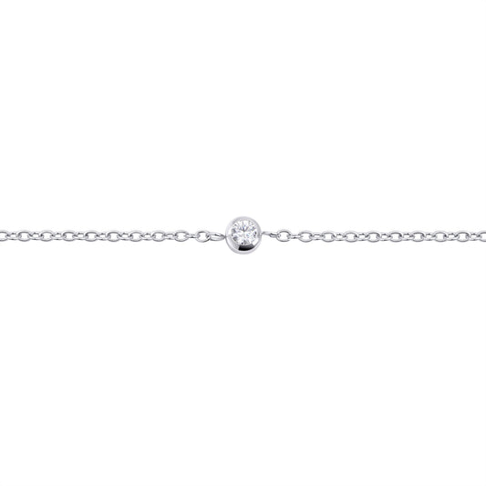 Solitaire stainless steel bracelet pierre ronde simple acier inoxydable MIAJWL 