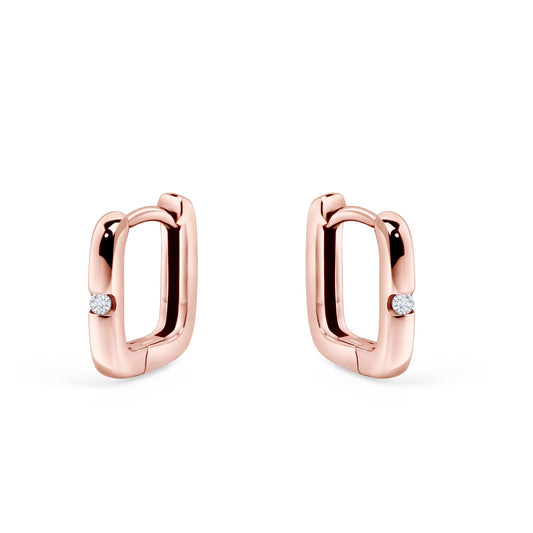 Rose Gold Square Earring stainless steel with hypoallergenic and comfortable strong stones affordable and waterproof Mia jewlery