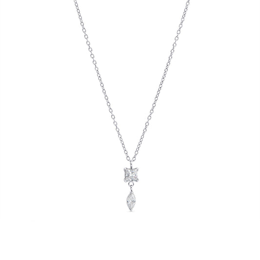 2 stones pendant necklace waterproof stainless steel MIAJWL Collier pendentif 2 pierres acier inoxydable à l'épreuve de l'eau Mia Bijoux