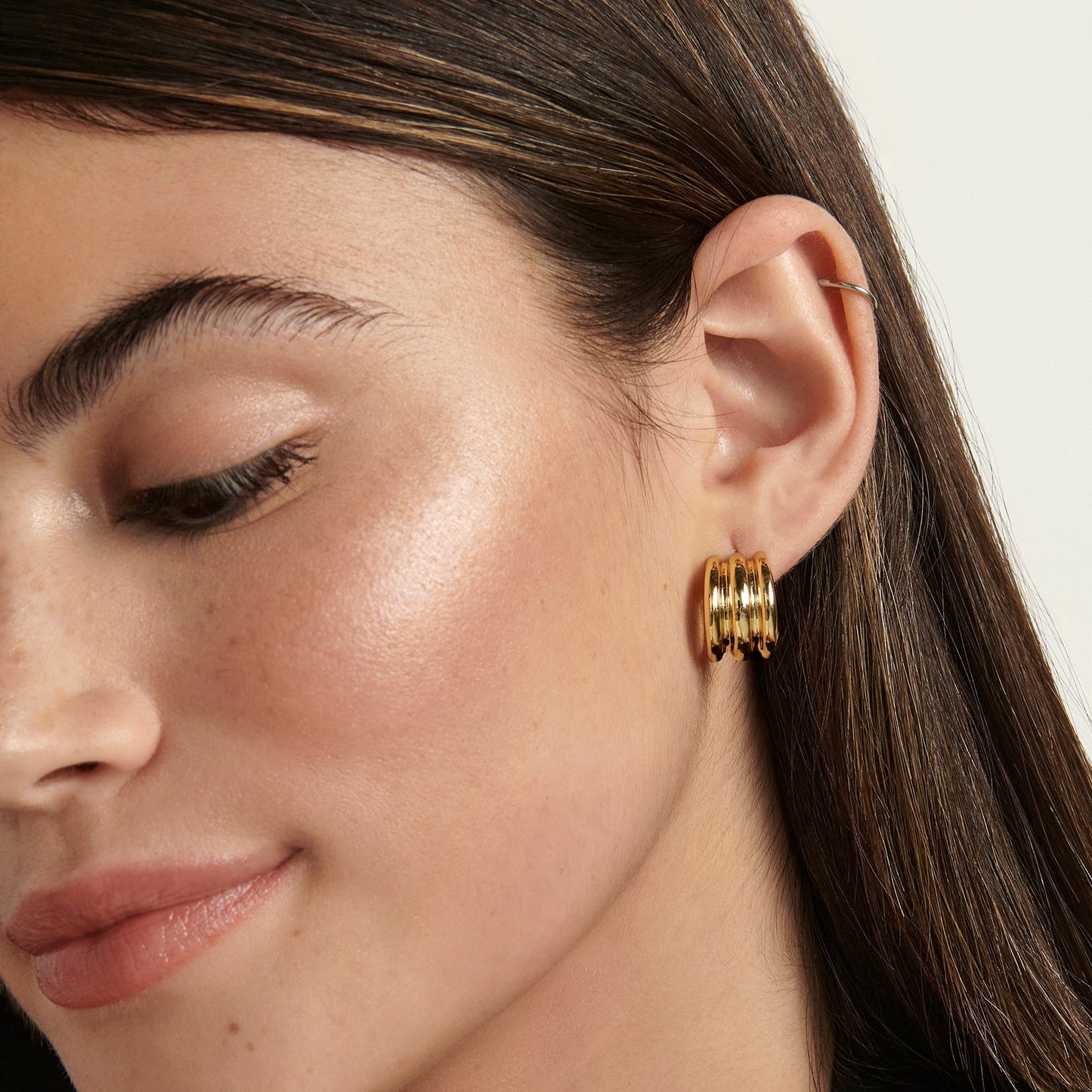 Stainless steel 3 rows hoop earrings boucles d_oreilles anneaux acier inoxydable MIAJWL