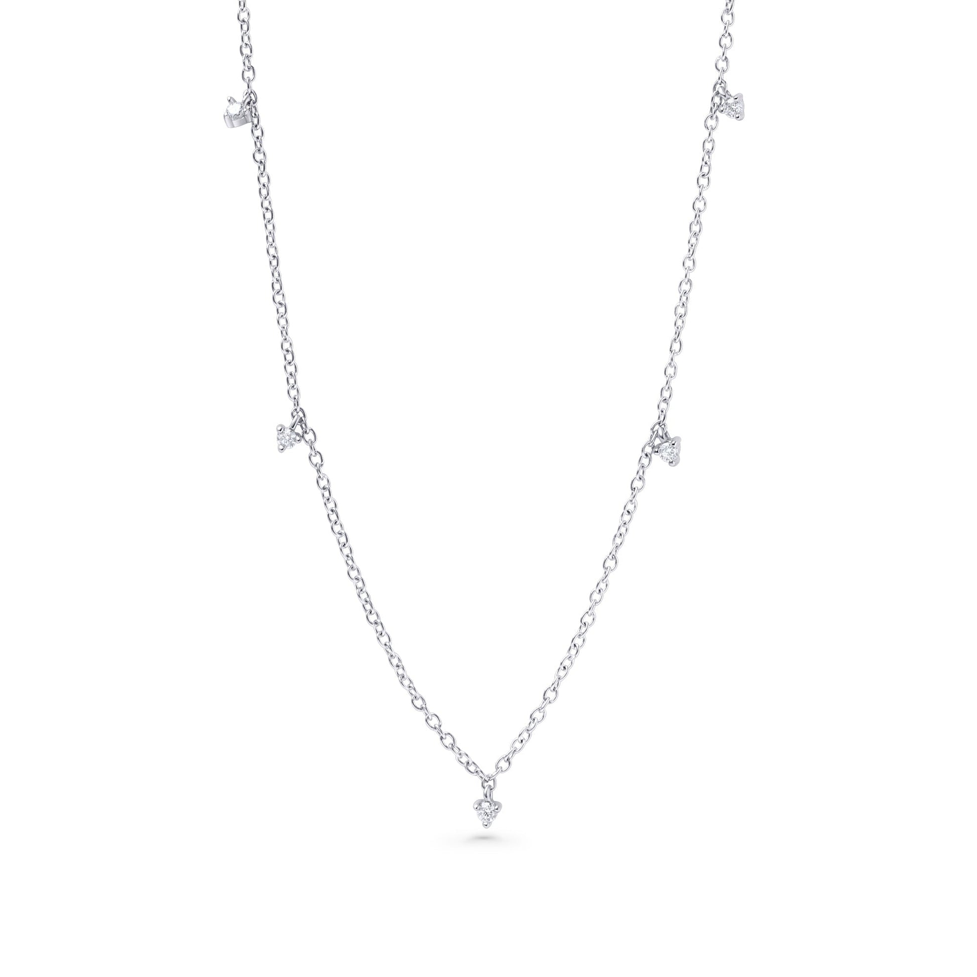 Collier 5 zircons pendants acier inoxydable sécuritaire pour peau sensible Mia Bijoux