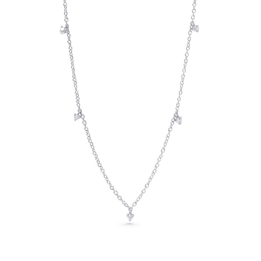 Collier 5 zircons pendants acier inoxydable sécuritaire pour peau sensible Mia Bijoux