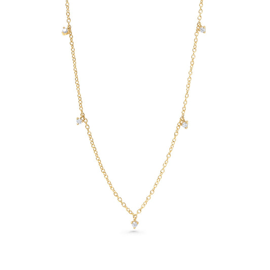 Hypoallergenic dangling CZ stainless steel necklace MIAJWL