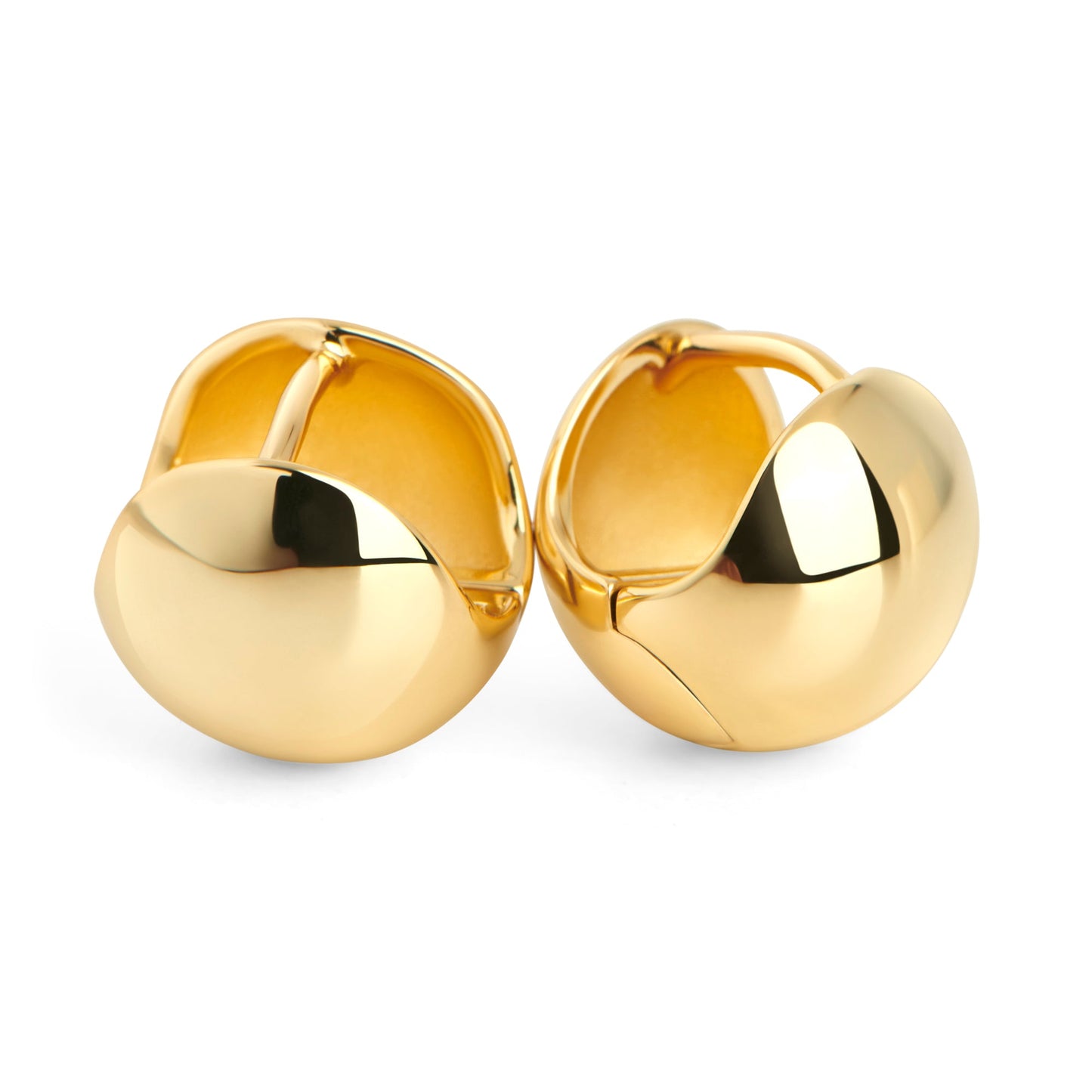 Stainless steel chunky ball huggie earrings boucles d'oreilles en boule ronde acier inoxydable MIAJWL 