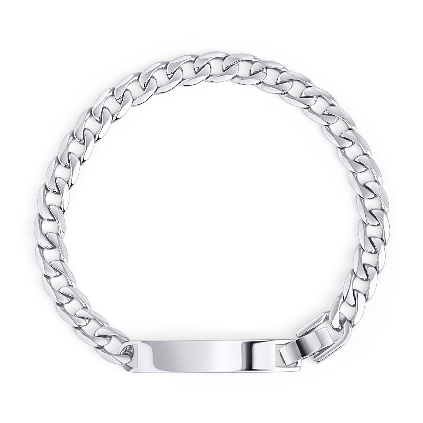    Stainless_steel_curb_chain_links_bracelet_with_plate_plaque_mailles_acier_inoxydable_
