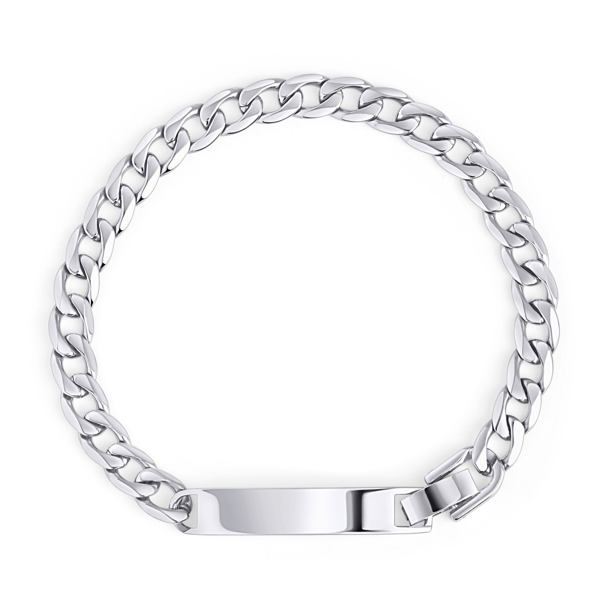   Stainless_steel_curb_chain_links_bracelet_with_plate_plaque_mailles_acier_inoxydable_