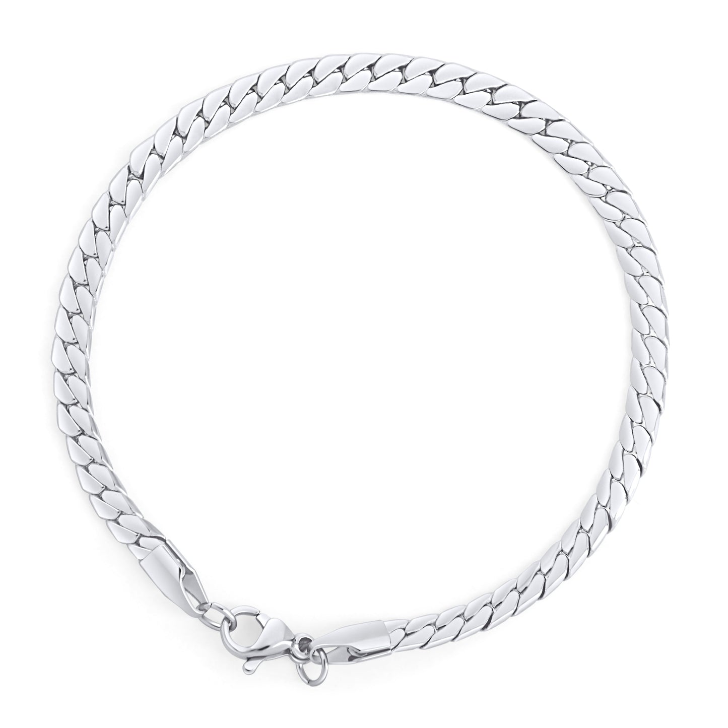 Waterproof flat herringbone stainless steel chain bracelet safe for skin MIAJWL