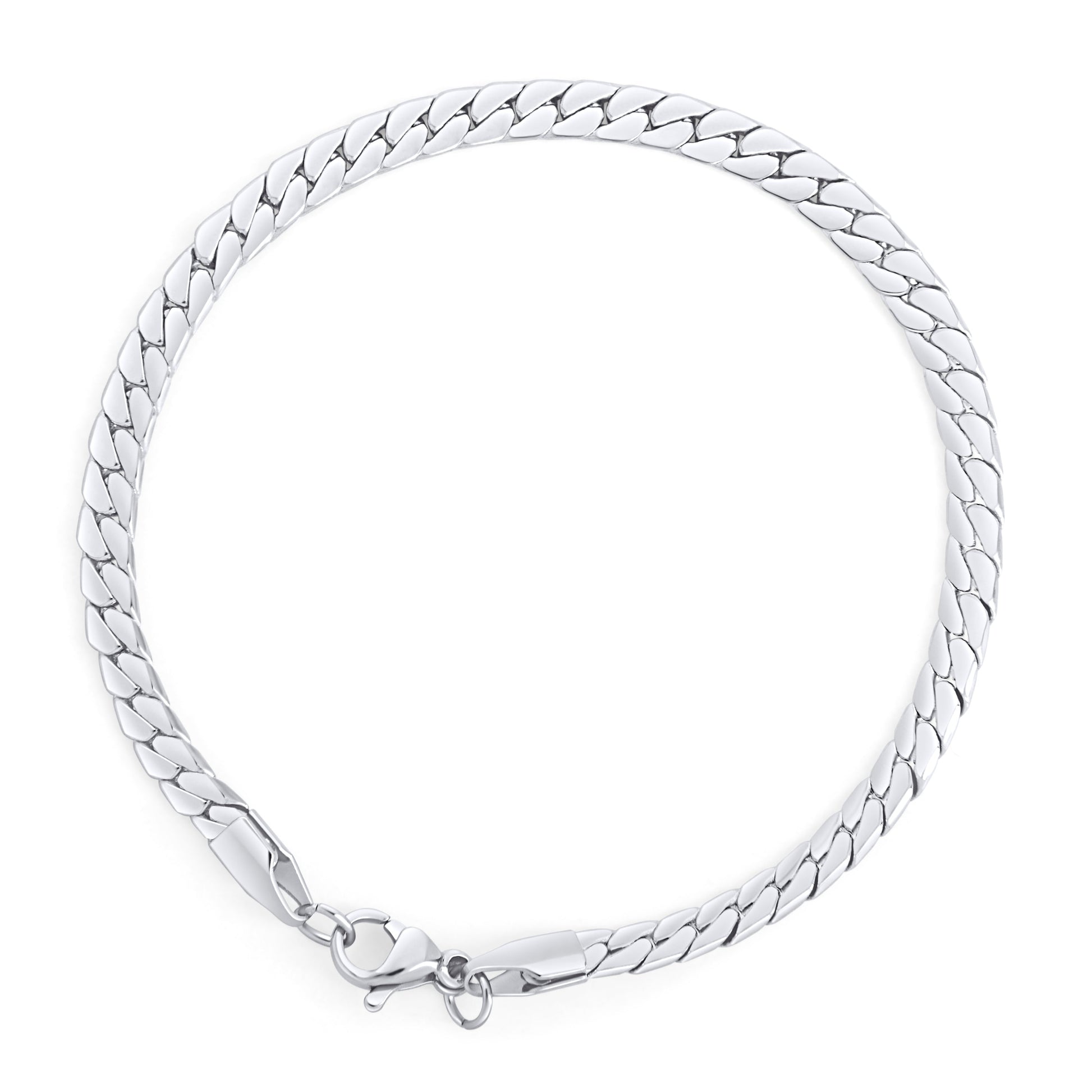Waterproof flat herringbone stainless steel chain bracelet safe for skin MIAJWL