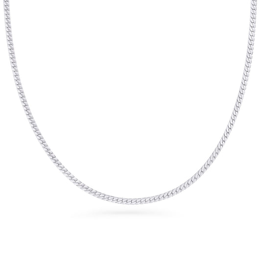 Stainless steel flat wire cuban chain waterproof and safe for skin MIAJWL