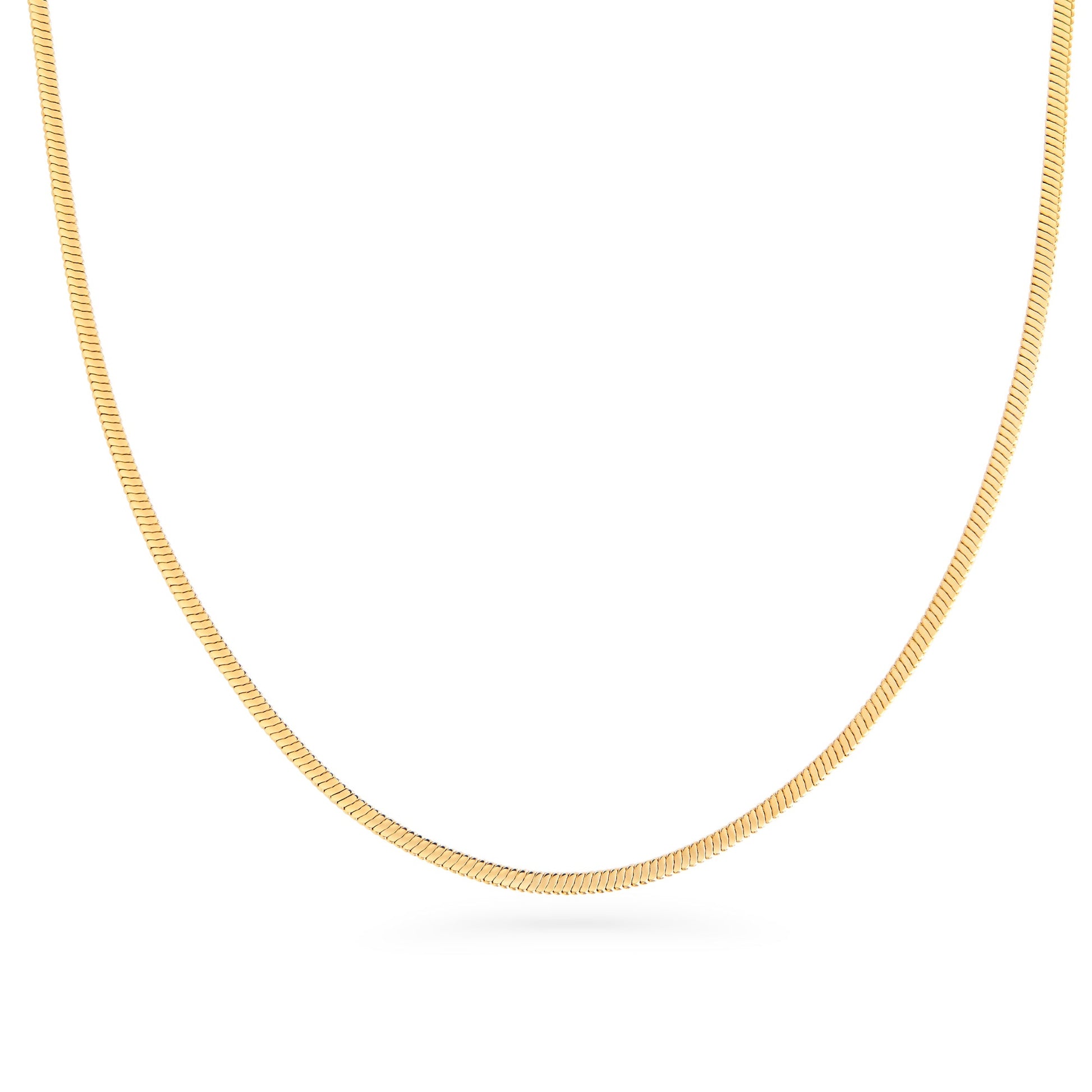 Gold classic stainless steel flat chain necklace safe for skin MIAJWL