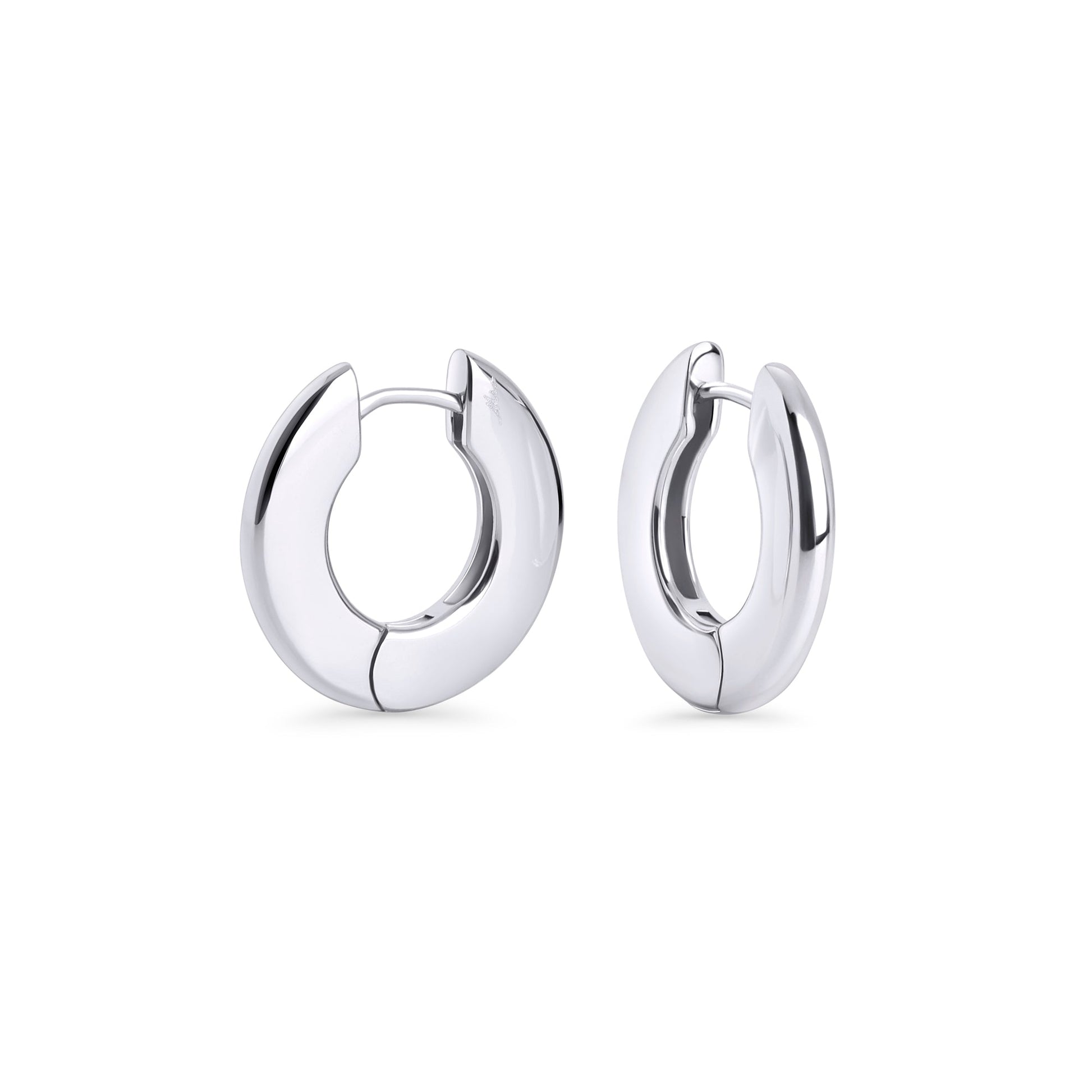 Stainless steel comfortable medium round huggie earrings MIAJWL