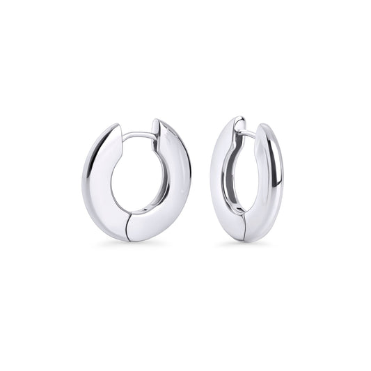 Stainless steel comfortable medium round huggie earrings MIAJWL