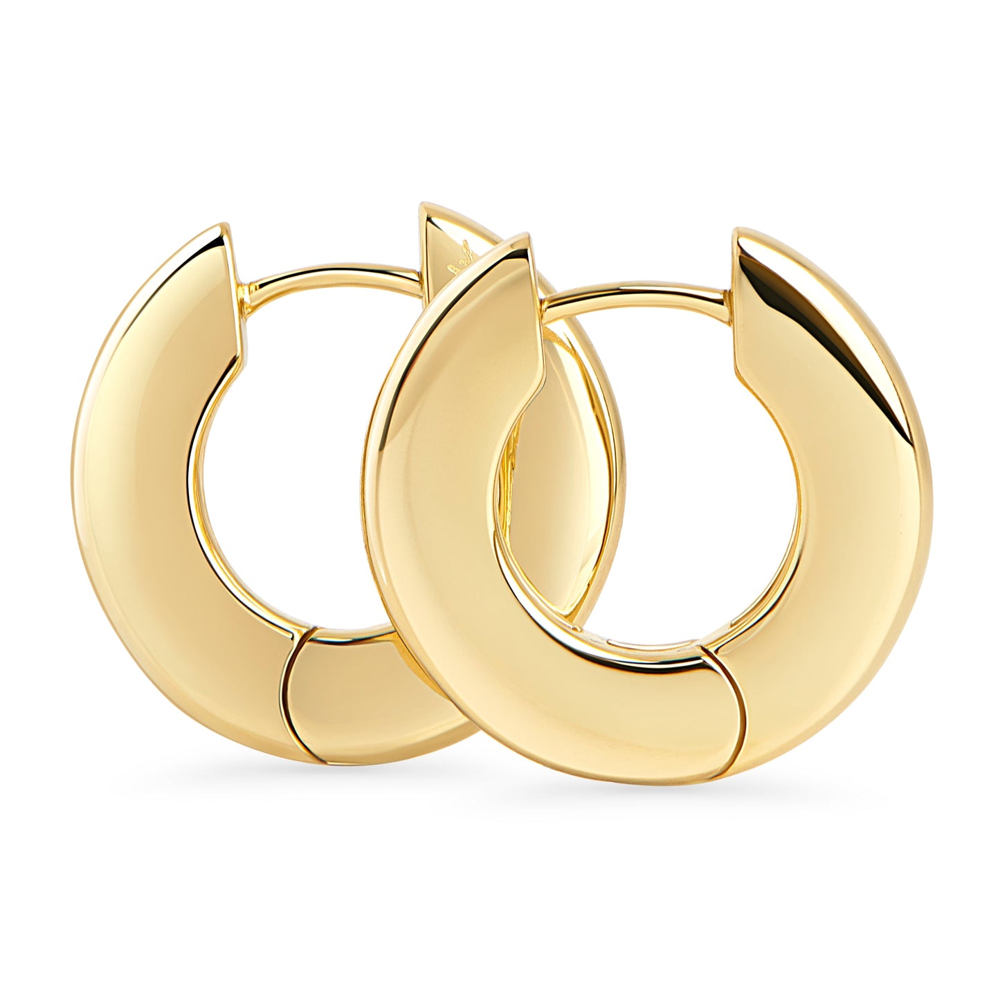 Stainless steel medium flat round huggie earrings boucles d'oreilles moyennes anneau plat acier inoxydable MIAJWL 