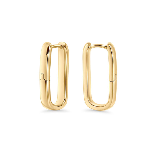 Boucles d'oreilles moyennes rectangle acier inoxydable sans danger pour la peau Mia Bijoux