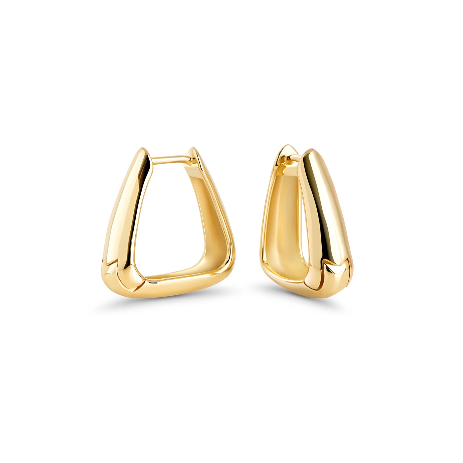 Safe for skin gold stainless steel triangle medium huggie earrings MIAJWL 