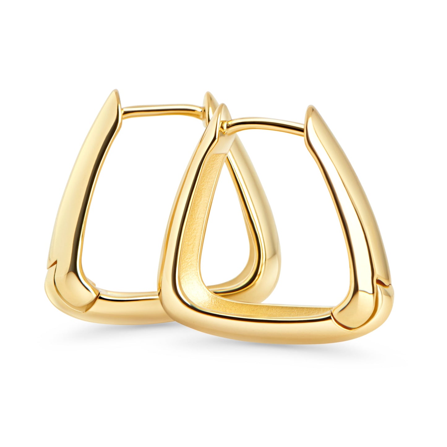 Medium stainless steel triangle huggie earrings boucles d'oreilles dormeuses triangle moyens acier inoxydable MIAJWL