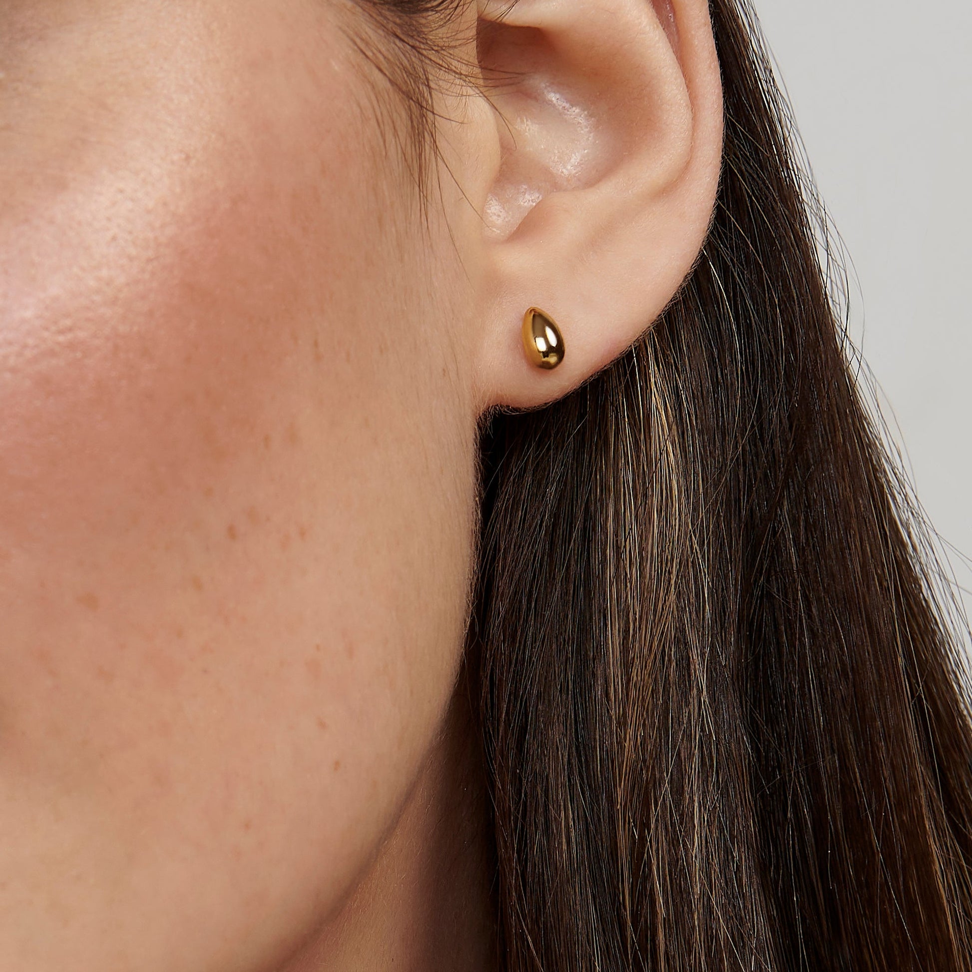 Stainless steel mini teardrop stud earrings boucles d_oreilles petites gouttes acier inoxydable MIAJWL