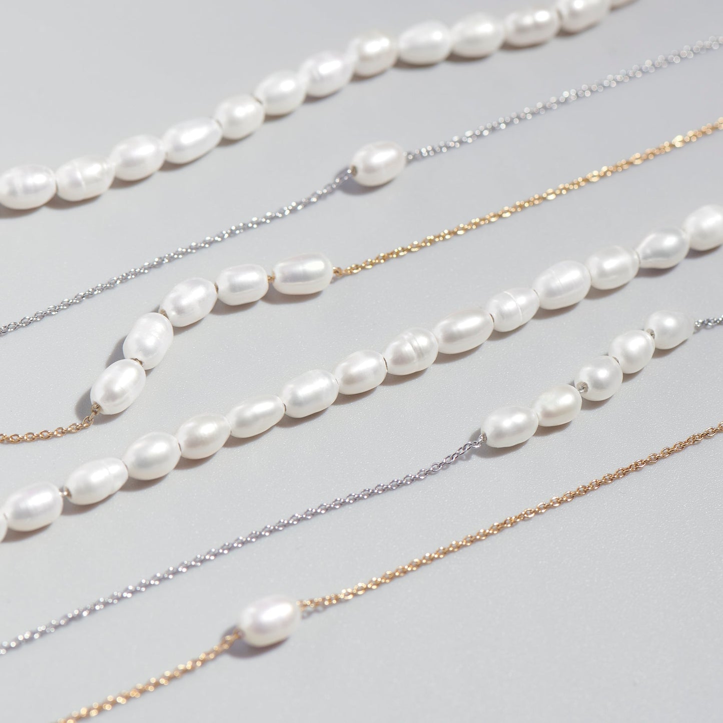 Stainless steel real freshwater pearls anklets chaîne cheville vraies perles eau douce acier inoxydable MIAJWL