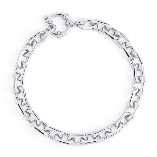 Trendy rectangle links stainless steel bracelet no allergic reaction MIAJWL