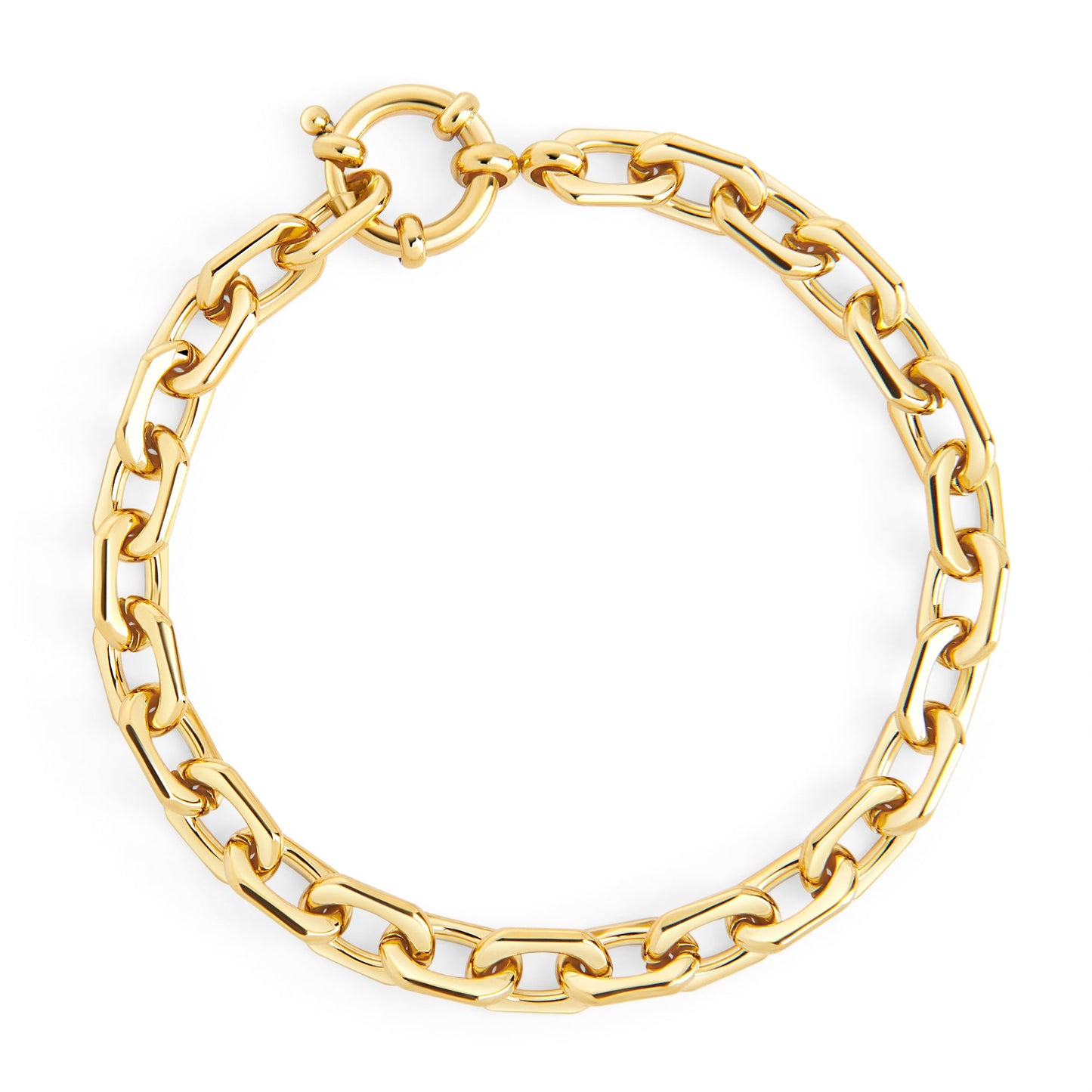 Bracelet tendance mailles rectangles acier inoxydable or sans danger pour la peau Mia Bijoux