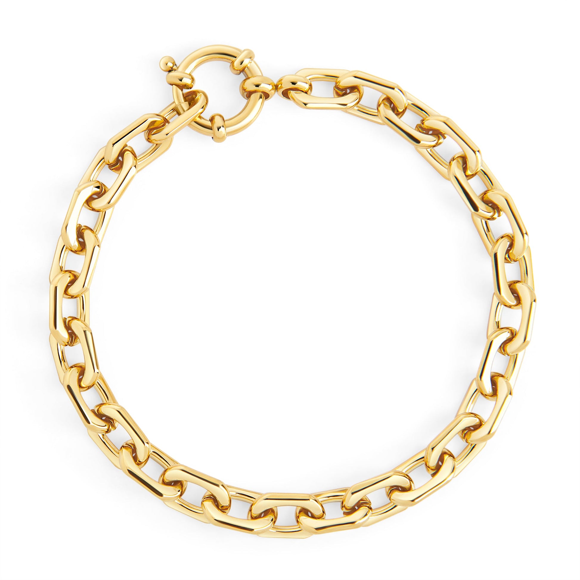 Bracelet tendance mailles rectangles acier inoxydable or sans danger pour la peau Mia Bijoux