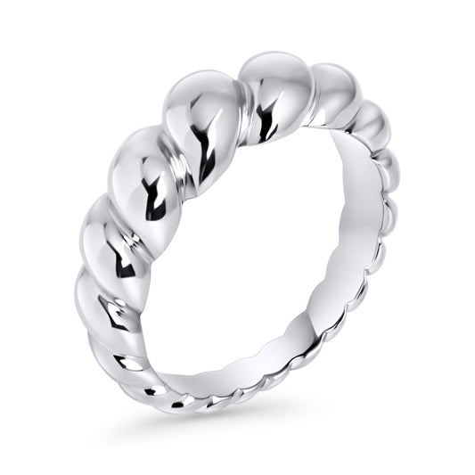 Trendy chunky croissant stainless steel croissant waterproof ring MIAJWL Bague tendance croissant acier inox à l'épreuve de l'eau Mia Bijoux